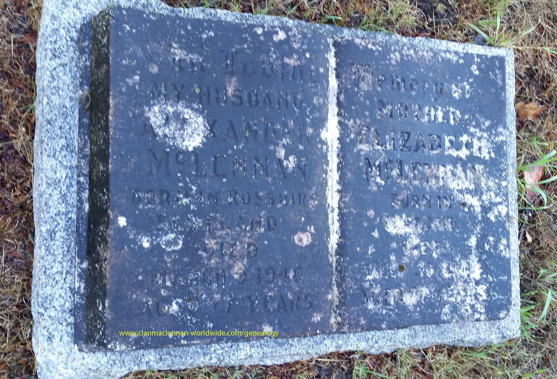 Photo of headstones/Alexander McLennan d1946 hdstn Colwood cem VictoriaBC